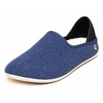 Gottstein Innetofflor Hausschuh Linen Slip‑On Blau 39