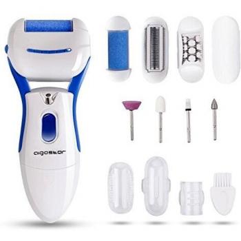 AIGOSTAR Epilatore 4‑in‑1 per Calli, Manicure e Pedicure con Testa Rimuovibile e Luci a LED