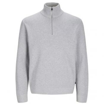 Pull ample JACK & JONES demi-zippé gris clair XS