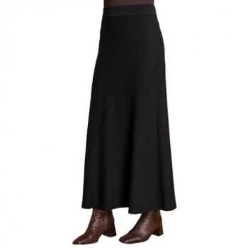 Roman Womens Plain Knit A-Line Midi Skirt – Black, 18 UK
