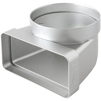 Coude de ventilation ABS gris 90° pour tube rond à rectangulaire 100/120 x 60 mm