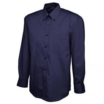 Urban Navy Long‑Sleeve Oxford Top