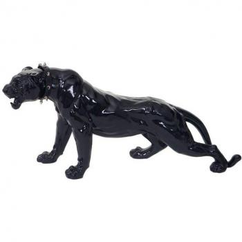 Panther Deko Objekt 59cm, Polyresin mit Halsband