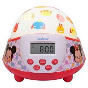 Red & White Disney Projector Clock