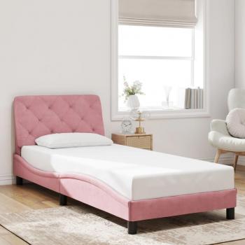 Giroletto Rosa 90x190 cm con Testiera in Velluto