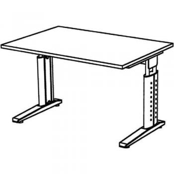Bureau réglable en hauteur C-Foot 120x80cm Érable/Argent
