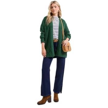 S Bottle Green Women’s Longline Cable Cardigan