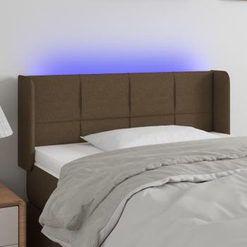 Cabecero con Iluminación LED de Tela Marrón Oscuro 83x16x78/88 cm
