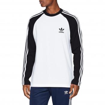 Adidas Herren 3‑Streifen Langarm T-Shirt Schwarz S