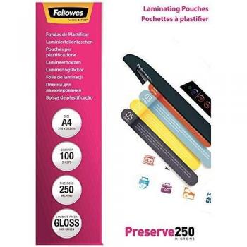 Bolsa de plastificar Fellowers DIN A4 250 micras con brillo 100 unidades