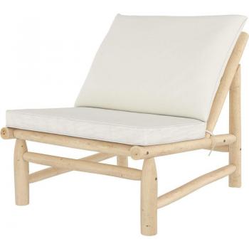 Fauteuil de jardin en teck avec coussins écru