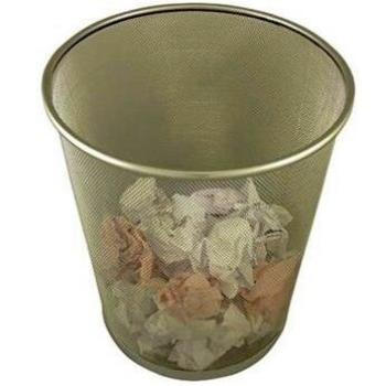 Silver Mesh Small Waste Container – Apollo Design, 27.5x27x27.5 cm