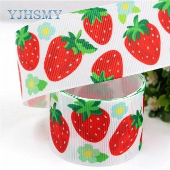 Cinta Decorativa de Grogrén con Fresas, 38 mm, 5 Yardas