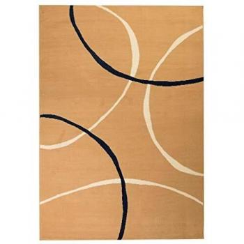 Tappeto Stuoia 120x170cm con Motivi Circolari Marrone