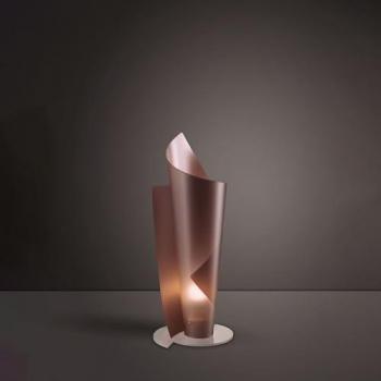 Lampada da Tavolo Vela in Polilux Rame, Altezza 70 cm, Diametro 27 cm