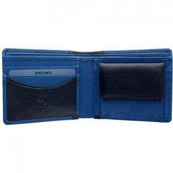 Visconti Blue Two‑Tone Julius Bi‑Fold Wallet, RFID Blocking, LC37