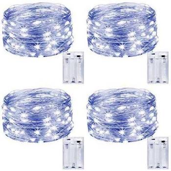 Catena Luminosa 5m 50 LED con Filo Rame Ghirlanda Luminosa Lucine LED Decorative per Camere da Letto Giardino Casa Feste Natale Matrimonio (Bianco Freddo)
