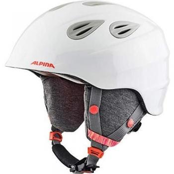 ALPINA GRAP 2.0 Casque pour fille – Taille 51-54 cm, blanc/rose flamingo
