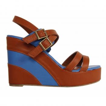 Urban Damen Sandalen B040860-B7200 Camel-Blau