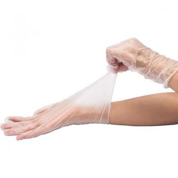Guantes desechables grado alimenticio 400 Uds vinilo transparente pequeños