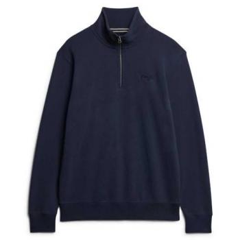 Superdry Sweatshirt Essential Logo Henley – Troyer-Kragen, Dunkelblau, Größe XXXL