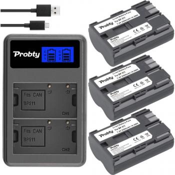 PowerCell Probty 7,4 V 2500 mAh Dual (LCD & USB) para Canon EOS 20D