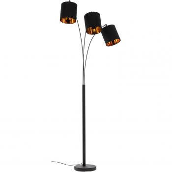 Lindby's Modern Black/Gold Nanika Floor Lamp (E27, 3 light sources)