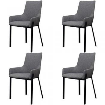 Sillas de Salón 4 Unidades en Tela Gris Claro