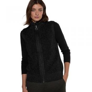 Glitzer‑Cecil-Weste für Damen – Schwarzer Lurex – Größen S, M, L, XL – 44% Baumwolle, 41% Polyacryl, 10