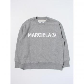 Maison Margiela Grey Logo‑Printed M6 Pullover for Boys – 14 Y