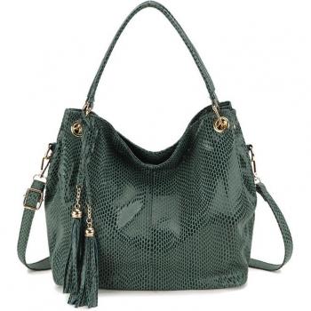 Bolso grande de hombro para mujer con diseño serpentino