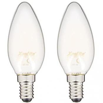 Xanlite Ampoule LED Filament Flamme Culot E14 806 lm Blanc Chaud – Pack 2RFV806FO