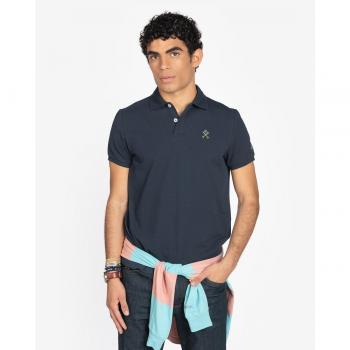 Polo de hombre liso de manga corta en color azul marino Harper & Neyer