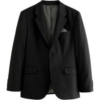 Next Black Tailored Fit Wool Blend Motionflex Suit Jacket – Modern Professional