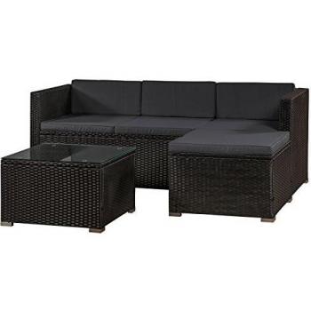 Polyrattan Lounge Punta Cana M Schwarz