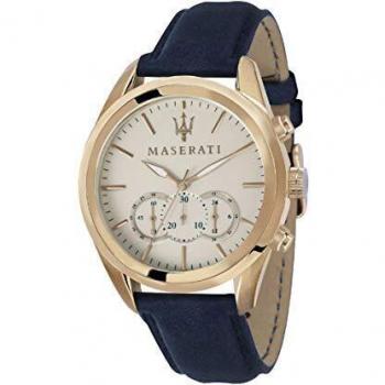 Men's Stainless Steel Watch, TRAGUARDO Collection, Leather Strap