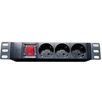 CABLEPELADO Regleta de enchufes Rack 10'' 3 schuko con Interruptor