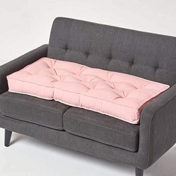 2 Seater Booster Cushion for Sofa in Pink Cotton