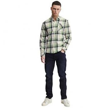 Camisa a Cuadrados Blend con Bolsillos