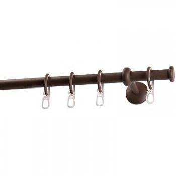 Gardinenstange GARESA ESPERANCA Gardinenstangen Gr. L: 180 cm Ø 16 mm, 1 St., 1 läufig, braun (rost) rustikale Vorhanggarnitur, verlängerbar, Eisen, Endkappe, mit Ringe