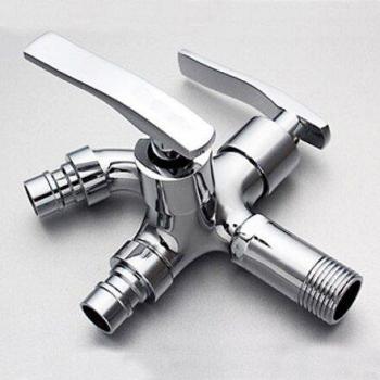Wall Mounted Chrome Dual Handle Water Tap