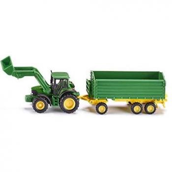 Siku 1843 Miniature John Deere Front Loader and Trailer Set
