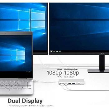 PowerDock USB‑C 8‑in‑1 – 4K Output, 2×USB‑A, 100W Laptop Charge, Ethernet, Micro/SD Card Reader