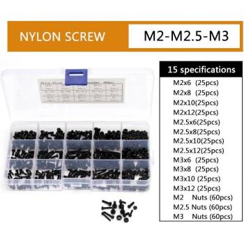 Tornillos Phillips de Nylon y Tuercas Hexagonales