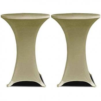 VidaXL Ø60cm Cream Stretch Table Cover 2 pcs