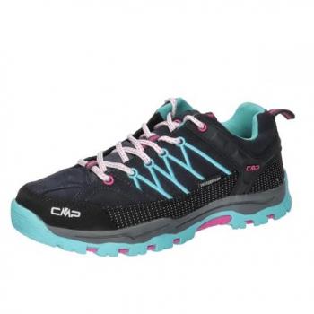 Zapatillas CMP Rigel Low WaterProof para niños color negro azul celeste