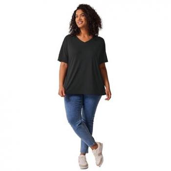 T‑shirt modal noir Evans modèle V‑Neck