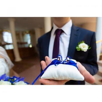Coussin Satin Double Coeur avec Strass et Diamant