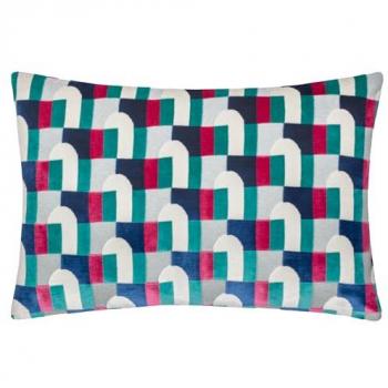 Cozy Blossom Velvet Seat Cover – Pink/Blue, 14”x20”