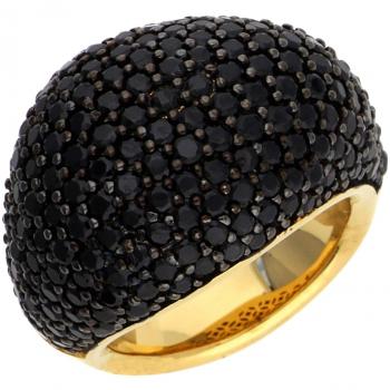 ESPRIT Damen-Ring ES-NYXIA-Black Gold teilvergoldet Spinell Schwarz Gr. 57